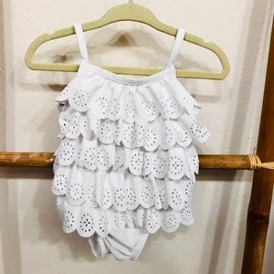 gap newborn bathing suit swimsuit white eyelet